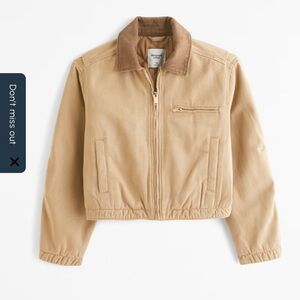 Abercrombie and fitch Cropped twill workwear jacket